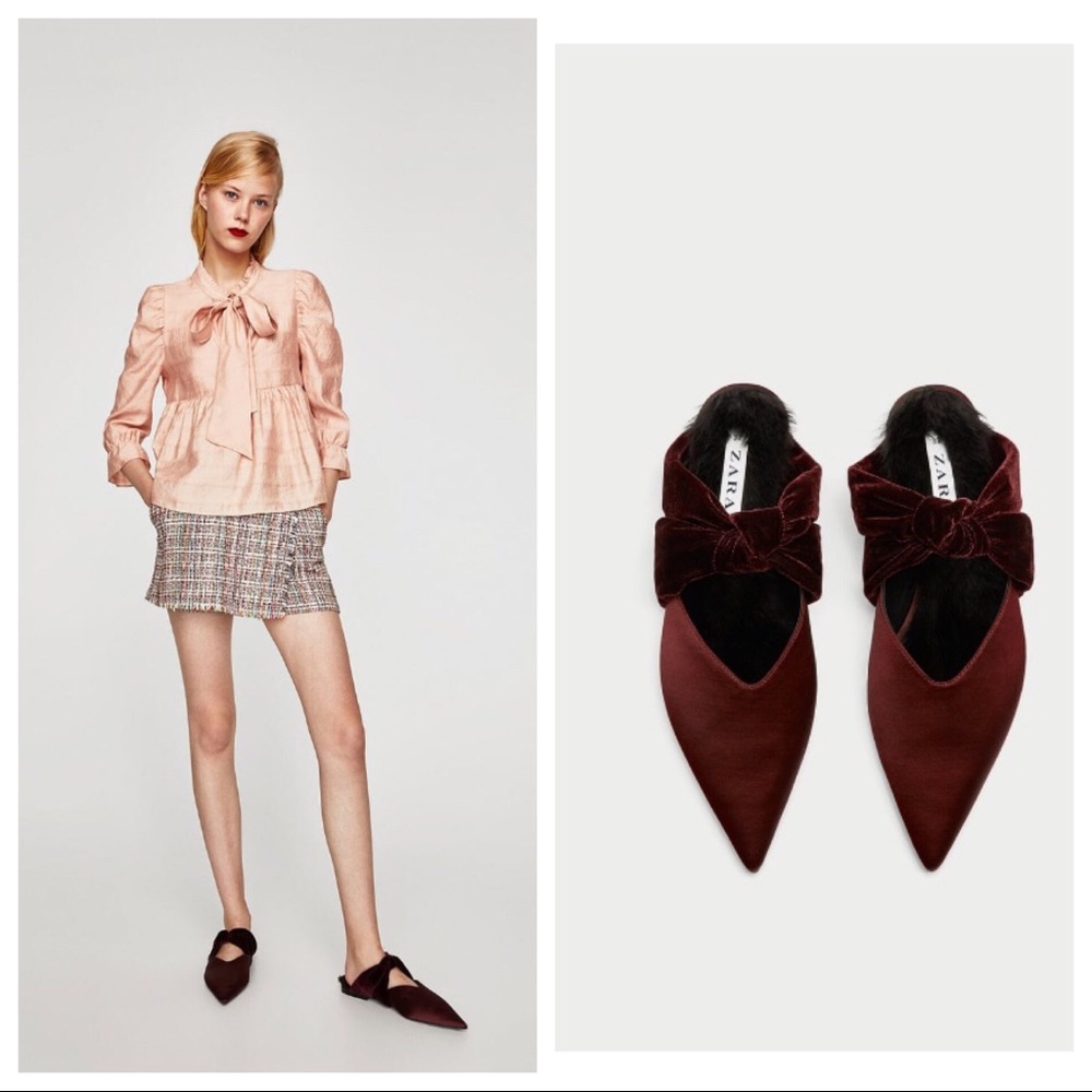 Zara Velvet Backless Slide